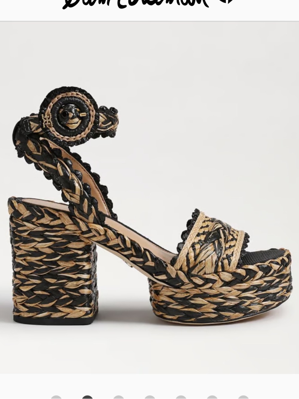 Sam Edelman Iliana Platform Sandal 8 Woven Raffia Ankle Strap Anthropologie - Picture 2 of 10